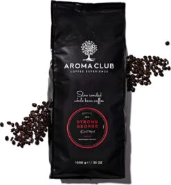 Koffiedrank Winkel 40 Aroma Club - Krachtige Koffiebonen 1KG - No. 3 Strong George - Koffie Intensiteit 5/5