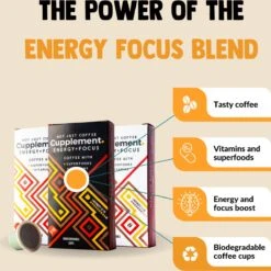 Cupplement Energy/Focus Blend Dark Roast Espresso - 10 Nespresso Koffiecups - Koffie Met Vitamines, Extra Cafeïne En Superfoods - Duurzame Biologische Afbreekbare Koffie Capsules 10 Cupplement Energy/Focus Blend Dark Roast Espresso - 10 Nespresso Koffiecups - Koffie Met Vitamines, Extra Cafeïne En Superfoods - Duurzame Biologische Afbreekbare Koffie Capsules -Koffiedrank Winkel 1198x1200 6