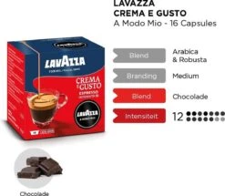 LAVAZZA A Modo Mio Crema E Gusto – 16 Cups -Koffiedrank Winkel 1200x1043