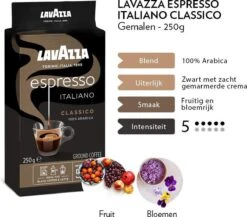 Lavazza Espresso Italiano Classico Gemalen / Filterkoffie - 8 X 250 Gram -Koffiedrank Winkel 1200x1053 1