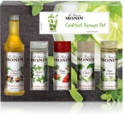 Monin Cadeau 10 Smaken Geschenkverpakking + Cocktailverpakking VOORDEEL PACK 10 Flesjes 5cl -Koffiedrank Winkel 1200x1110