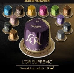 L'OR Espresso Supremo Koffiecups - Intensiteit 10/12 - 10 X 10 Capsules -Koffiedrank Winkel 1200x1173 3