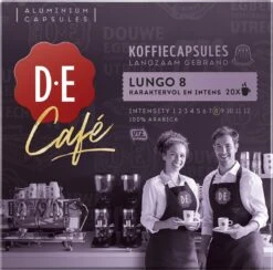 Douwe Egberts D.E Café Lungo Koffiecups - Intesiteit 8/12 - 10 X 20 Capsules -Koffiedrank Winkel 1200x1185