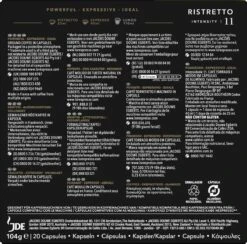 L'OR Espresso Ristretto Koffiecups - Intensiteit 11/12 - 10 X 20 Capsules -Koffiedrank Winkel 1200x1186 2