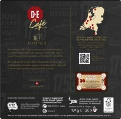 Douwe Egberts D.E Café Espresso Koffiecups - Intensiteit 9/12 - 10 X 20 Capsules 12 Douwe Egberts D.E Café Espresso Koffiecups - Intensiteit 9/12 - 10 X 20 Capsules -Koffiedrank Winkel 1200x1186 3