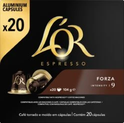 L'OR Espresso Forza Koffiecups - Intensiteit 9/12 - 10 X 20 Capsules -Koffiedrank Winkel 1200x1187 2