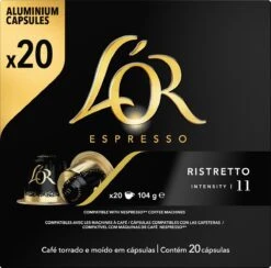 L'OR Espresso Ristretto Koffiecups - Intensiteit 11/12 - 10 X 20 Capsules -Koffiedrank Winkel 1200x1187