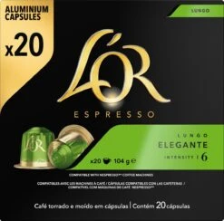 L'OR Lungo Elegante Koffiecups - Intensiteit 6/12 - 10 X 20 Capsules -Koffiedrank Winkel 1200x1187 5