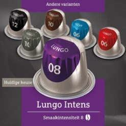 Douwe Egberts Lungo Intens Koffiecups - Intensiteit 8/12 - 10 X 20 Capsules -Koffiedrank Winkel 1200x1200