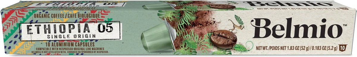 Belmio Koffiecups - ETHIOPIA Capsules - 120 Stuks 4 Belmio Koffiecups - ETHIOPIA Capsules - 120 Stuks - Afbeelding 2