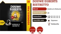 Douwe Egberts Espresso Ristretto (12) - 10 X 20 Koffiecups -Koffiedrank Winkel 1200x681 1