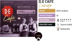Douwe Egberts D.E Café Lungo Koffiecups - Intesiteit 8/12 - 10 X 20 Capsules -Koffiedrank Winkel 1200x685 1