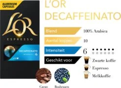 L'OR Espresso Decaffeinato Koffiecups - Intensiteit 6/12 - 10 X 10 Capsules -Koffiedrank Winkel 1200x868