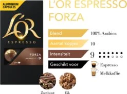 L'OR Espresso Forza Koffiecups - Intensiteit 9/12 - 10 X 10 Capsules -Koffiedrank Winkel 1200x894 1