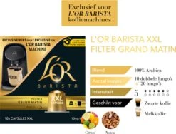 L'OR BARISTA XXL Filter Grand Matin (5) - 5 X 10 Koffiecups -Koffiedrank Winkel 1200x913