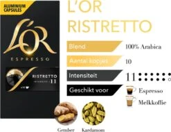 L'OR Espresso Ristretto (11) - 10 X 10 Koffiecups 18 L'OR Espresso Ristretto (11) - 10 X 10 Koffiecups -Koffiedrank Winkel 1200x921