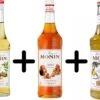 Monin Koffiesiroop VOORDEELPACK Vanille 25cl + Hazelnut 25cl + Caramel 25cl Set 3 Flessen -Koffiedrank Winkel 1200x926