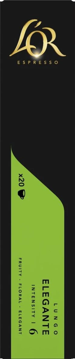 L'OR Lungo Elegante Koffiecups - Intensiteit 6/12 - 10 X 20 Capsules -Koffiedrank Winkel 253x1200 6