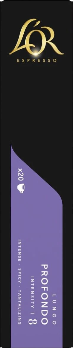 L'OR Lungo Profondo Koffiecups - Intensiteit 8/12 - 10 X 20 Capsules -Koffiedrank Winkel 253x1200 8