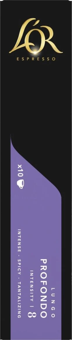 L'OR Lungo Profondo Koffiecups - Intensiteit 8/12 - 10 X 10 Capsules -Koffiedrank Winkel 255x1200 13