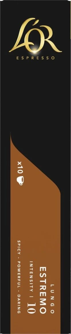 L'OR Lungo Estremo Koffiecups - Intensiteit 10/12 - 10 X 10 Capsules -Koffiedrank Winkel 255x1200 3
