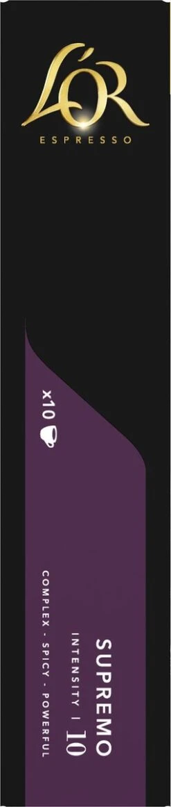 L'OR Espresso Supremo Koffiecups - Intensiteit 10/12 - 10 X 10 Capsules -Koffiedrank Winkel 255x1200 5