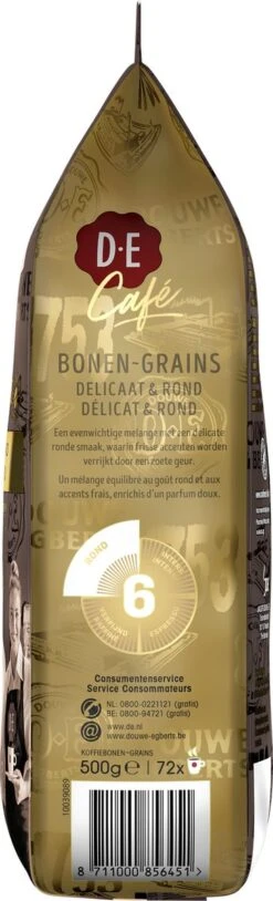 Douwe Egberts D.E Café Delicaat Rond Koffiebonen - Intensiteit 5/9 - 4 X 500 Gram -Koffiedrank Winkel 364x1200 11