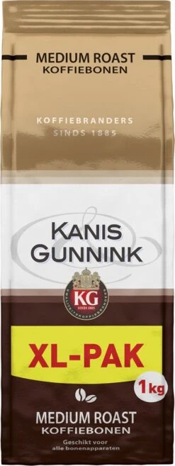 Kanis & Gunnink Medium Roast Koffiebonen - 4 X 1000 Gram - Voordeelverpakking -Koffiedrank Winkel 451x1200