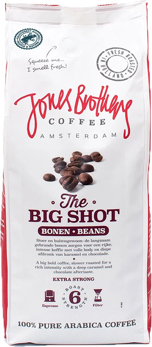Jones Brothers Coffee The Big Shot Koffiebonen - 6 X 500 Gram 3 Jones Brothers Coffee The Big Shot Koffiebonen - 6 X 500 Gram