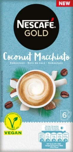 Nescafé Gold Coconut Macchiato Oploskoffie - 6 Doosjes à 6 Zakjes -Koffiedrank Winkel 583x1200 1