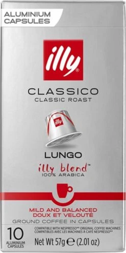 Illy Lungo Classico Koffiecups - Intensiteit 5/9 - 10 X 10 Capsules -Koffiedrank Winkel 601x1200