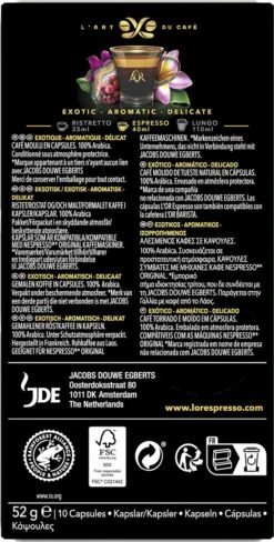 L'OR Espresso Limited Creations Laos Bolaven Koffiecups - Intensiteit 7/12 - 10 X 10 Capsules -Koffiedrank Winkel 607x1200 10
