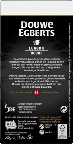 Douwe Egberts Lungo Decaf Koffiecups - Intensiteit 6/12 - 10 X 10 Capsules -Koffiedrank Winkel 607x1200 3