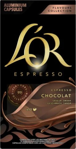 L'OR Espresso Chocolat Koffiecups - 10 X 10 Capsules -Koffiedrank Winkel 612x1200 1