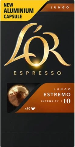 L'OR Lungo Estremo Koffiecups - Intensiteit 10/12 - 10 X 10 Capsules -Koffiedrank Winkel 612x1200