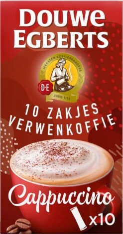 Douwe Egberts Verwenkoffie Cappuccino Oploskoffie - 5 X 10 Zakjes -Koffiedrank Winkel 630x1200 1