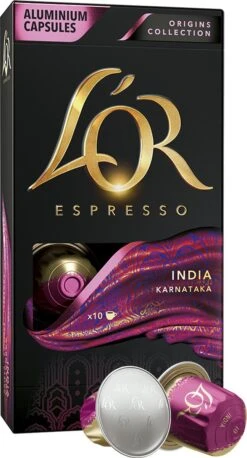 L'OR Espresso Origins India (10) - 10 X 10 Koffiecups -Koffiedrank Winkel 647x1200