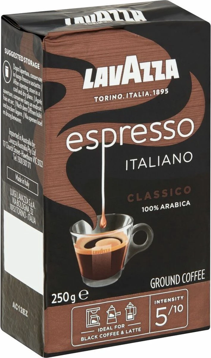 Lavazza Espresso Italiano Classico Gemalen / Filterkoffie - 8 X 250 Gram