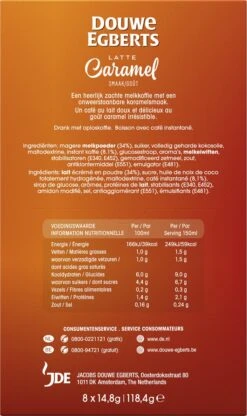 Douwe Egberts Verwenkoffie Latte Caramel Oploskoffie - 5 X 8 Zakjes -Koffiedrank Winkel 713x1200 6