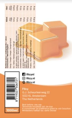 Fitcy | Koffiesiroop | Karamel | Barista Syrup | Zero | Vegan | Vetvrij | Suikervrij | Keto-vriendelijk | Koffie | Siroop| MET DOSEERPOMP | 1L -Koffiedrank Winkel 732x1200 1