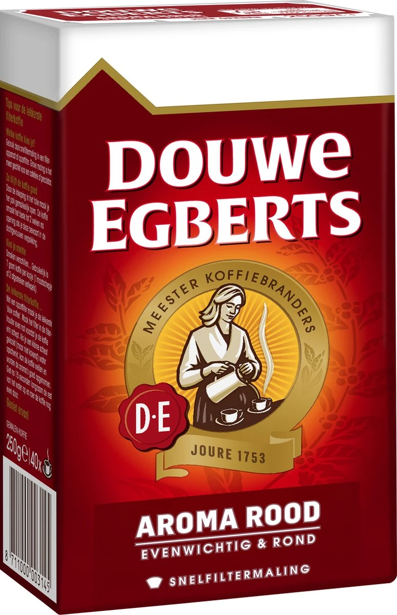 Douwe Egberts Aroma Rood Filterkoffie - 24 X 250 Gram 9 Douwe Egberts Aroma Rood Filterkoffie - 24 X 250 Gram - Afbeelding 7