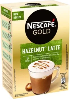 Nescafé Gold Hazelnoot Latte Oploskoffie - 6 Doosjes à 8 Zakjes -Koffiedrank Winkel 855x1200