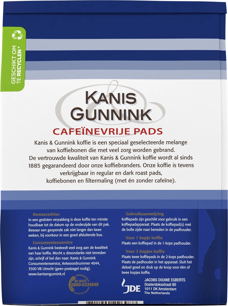 Kanis & Gunnink Cafeïnevrij Koffiepads - 10 X 36 Pads 4 Kanis & Gunnink Cafeïnevrij Koffiepads - 10 X 36 Pads - Afbeelding 2