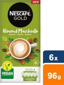 Nescafé Gold Almond Macchiato Oploskoffie - 6 Doosjes à 6 Zakjes -Koffiedrank Winkel 900x1200 2