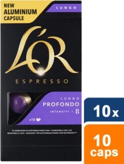 L'OR Lungo Profondo Koffiecups - Intensiteit 8/12 - 10 X 10 Capsules -Koffiedrank Winkel 909x1200 1